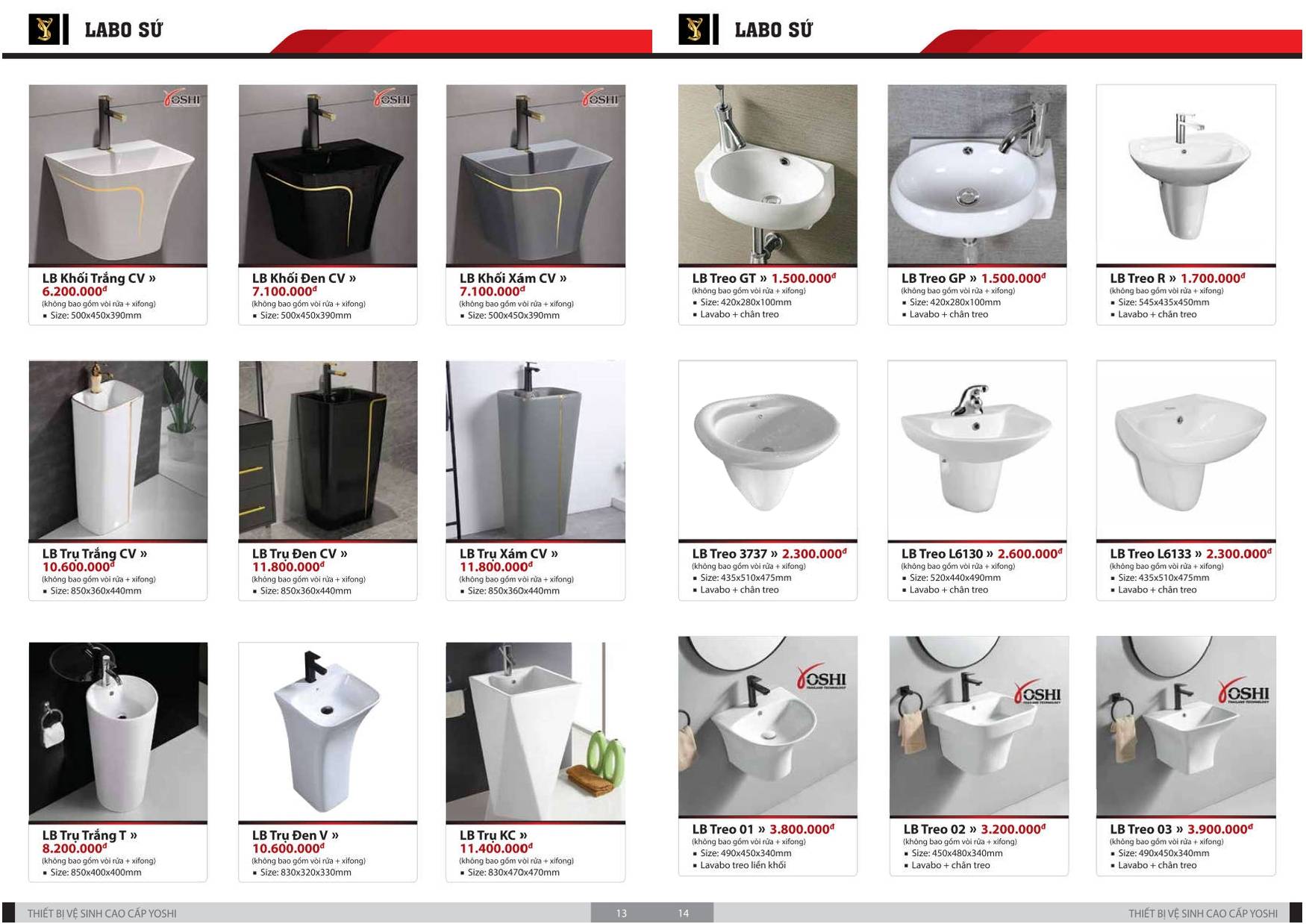 Thiết bị vệ sinh YOSHI Catalogue và Bảng giá mới nhất 2024 /Page 8